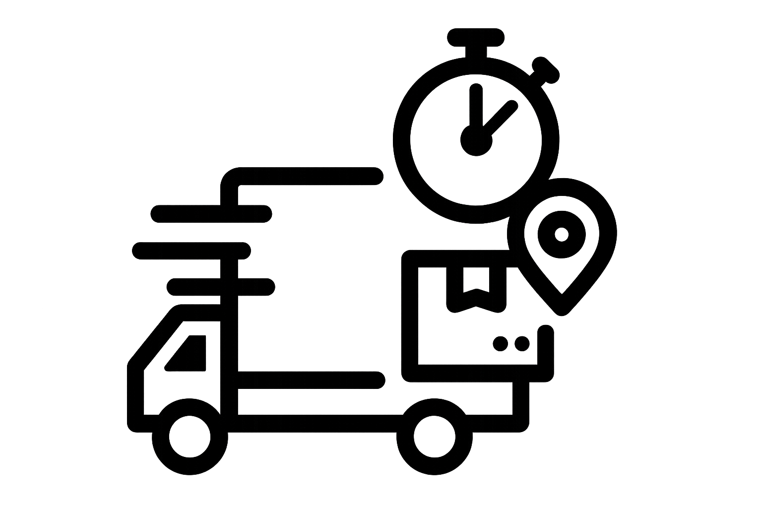 ICONA BIANCO E NERO SENZA SFONDO PER DIRE CHE LE SPEDIZIONI SONO RAPIDE E TRACCIATE